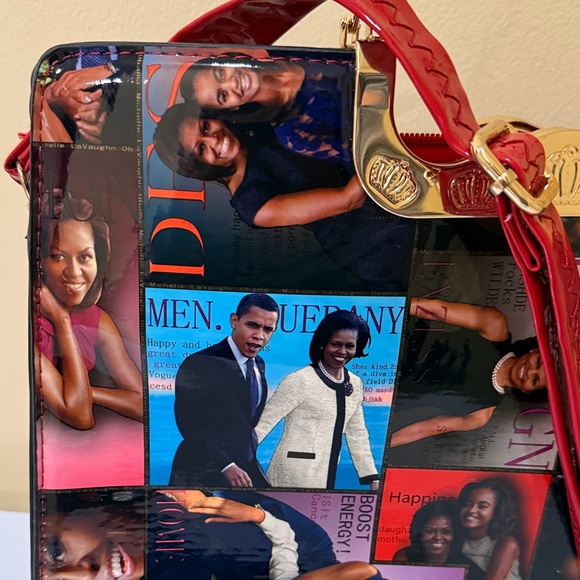 Michelle Obama Vinyl Tote Magazine covers Obama Handbag women’s Crossbody - Picture 3 of 16